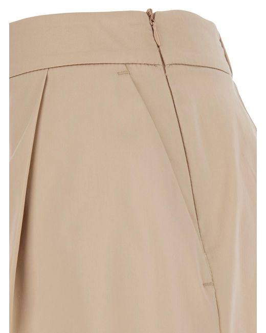 Le Plain Natural Shorts With Semi-Elasticated Waist And Side Closure