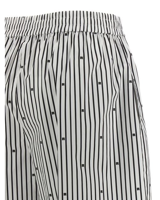 ROTATE BIRGER CHRISTENSEN Gray 'Poplin Tapered Striped' Pants