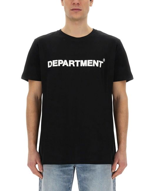 Department 5 Black T-Shirt With Logo for men