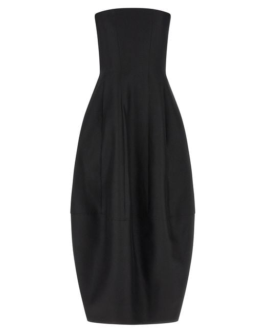 Khaite Black Wool Long Dress