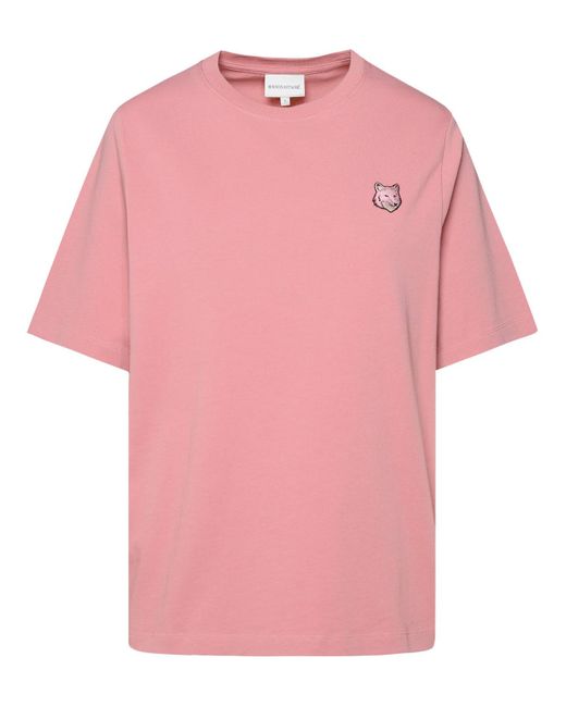 Maison Kitsuné Pink Cotton T-shirt