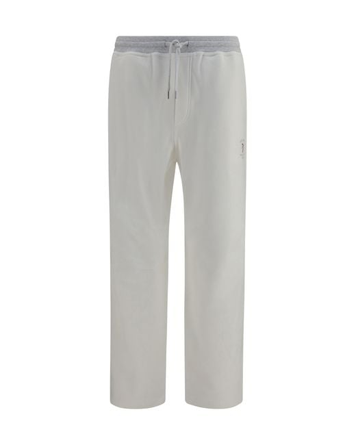 Brunello Cucinelli Gray Cotton Pants Cotton; Elastane for men