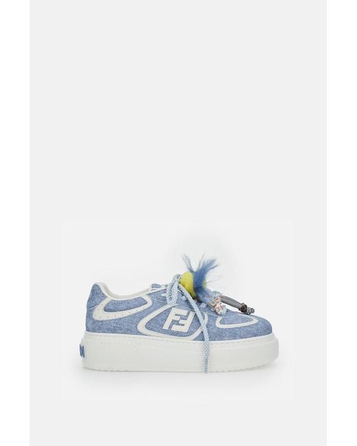 Fendi Blue Match Denim Sneakers