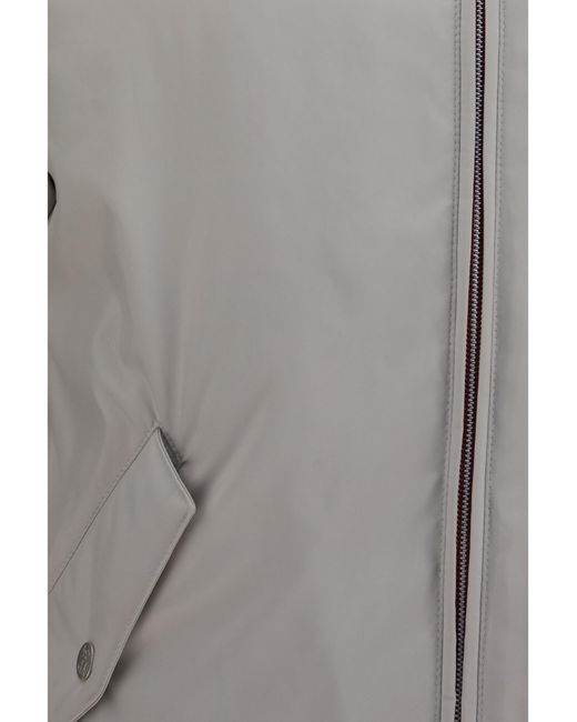 Brunello Cucinelli Gray Waterproof Jacket Polyester for men