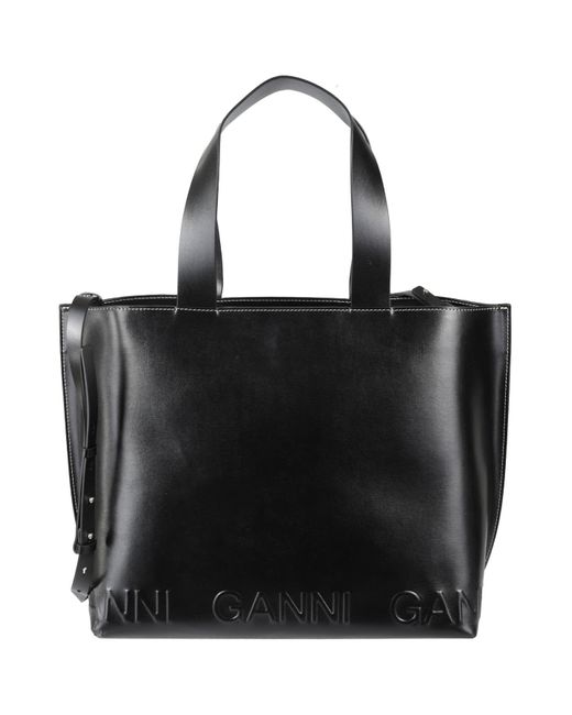 Ganni Black Banner East West Tote