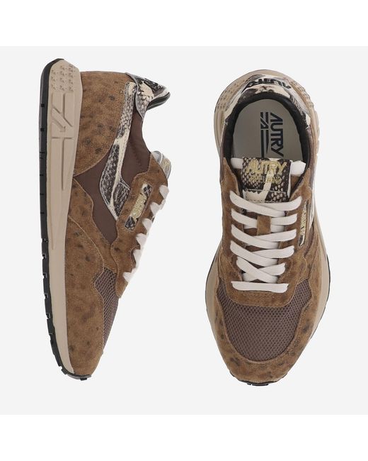 Autry Brown Sneakers Reelwind Leather Trainers