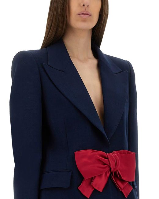 Valentino Viscose Jacket With Bow in Blue | Lyst UK