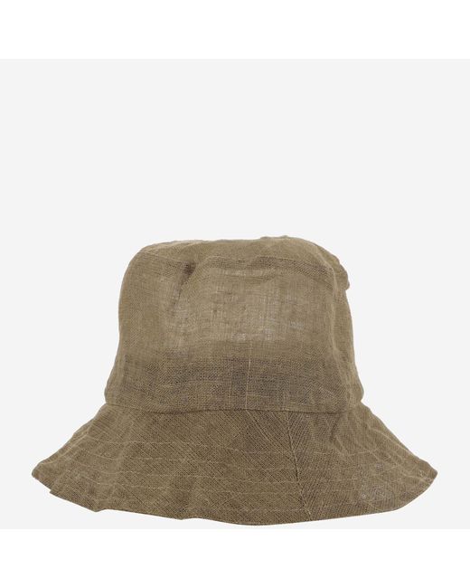 Reinhard Plank Green Linen Bucket Hat