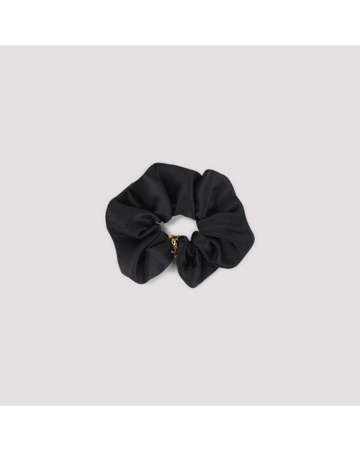 Saint Laurent Black Silk Scrunchie