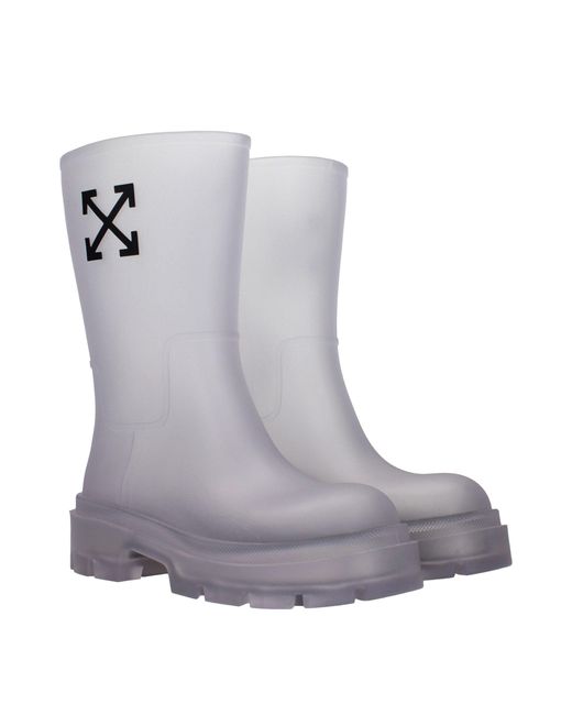 Off-White c/o Virgil Abloh Gray Lug Sole Rain Boot
