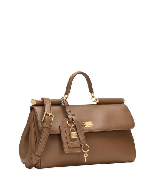 Dolce & Gabbana Brown My Sicily Leather Handbag