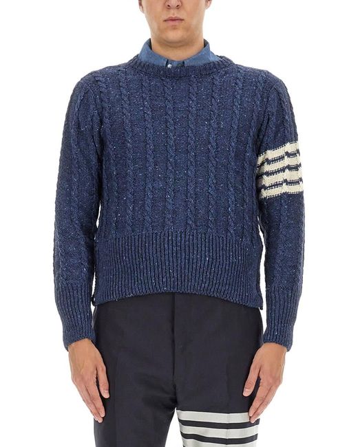 Thom Browne Blue Wool Jersey. for men