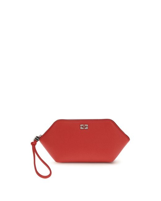 Ganni Red Makeup Pouch Bou Recycled Leather Wallets & Purses