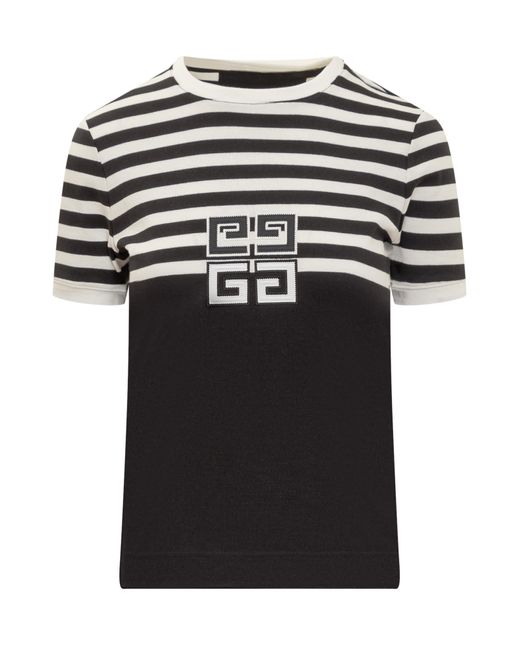 Givenchy Black 4g Stripes Cotton T-shirt