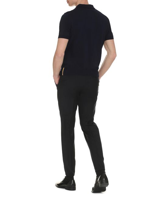 K-Way Blue Pleyne Knitted Cotton Polo Shirt for men