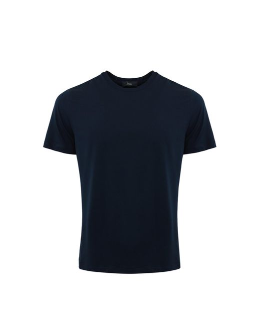 Herno Blue Stretch Cotton T-Shirt for men