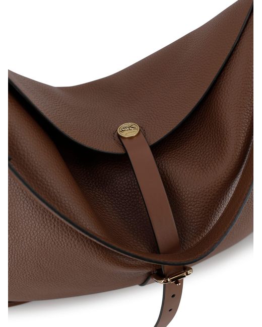 Etro Brown Hammered Calfskin Handbag