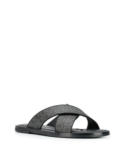 Ferragamo Black Sliders for men