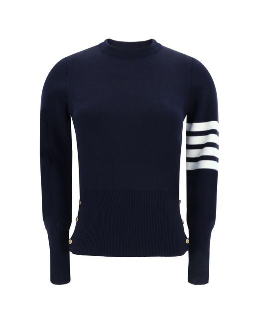 Thom Browne Blue Virgin Wool Sweater Fleece Ovis Aries