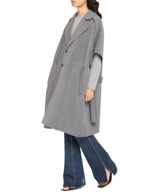 Bottega Veneta Gray Wool And Cashmere Coat