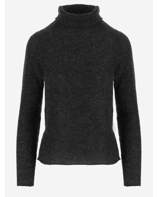 Bruno Manetti Black Sweater, Alpaca And Wool