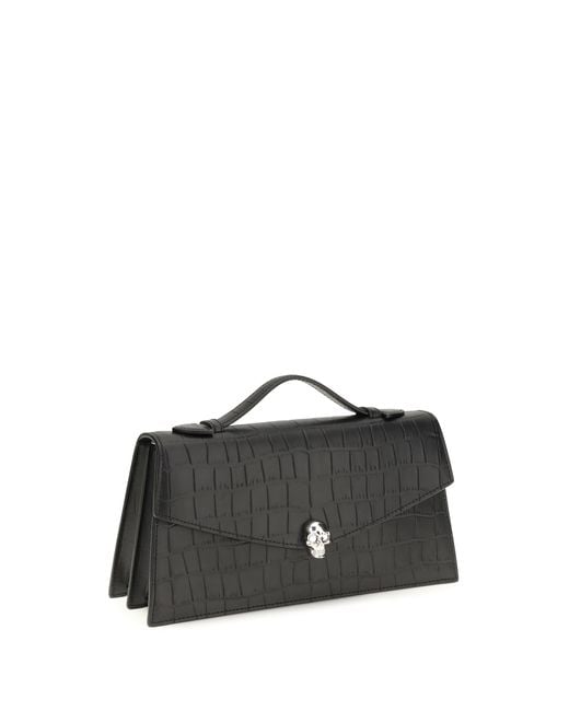 McQueen Black Skull Handbag Calf Leather Bos Taurus Handbags
