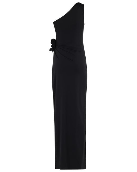 Coperni Black Asymmetric Flower Gown