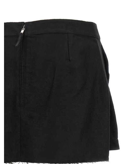 Rick Owens Black Ramie Long Skirt