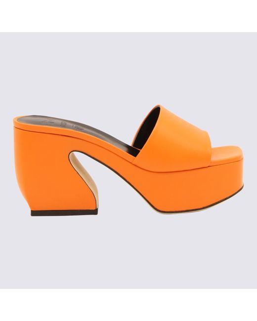 SI ROSSI Orange Flash Leather Sandals