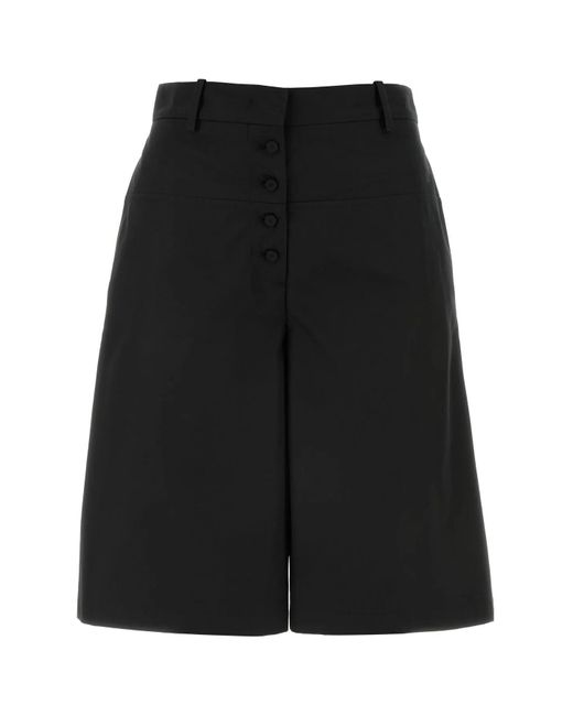 Jil Sander Black Cotton Bermuda Shorts