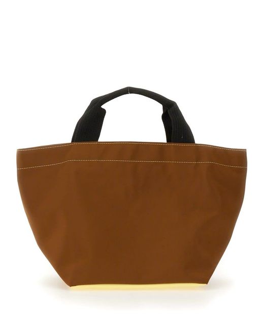 Herve Chapelier Brown Medium Shopping Bag