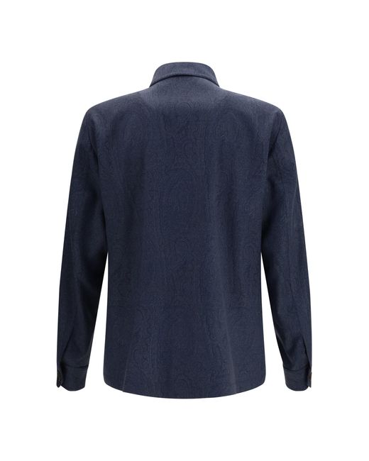 Etro Blue Pure Wool Jacket for men