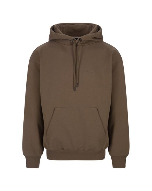Boss Brown Hoodie With Print for men