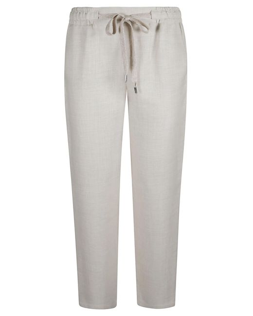 Barba Napoli Gray Drawstringed Trousers