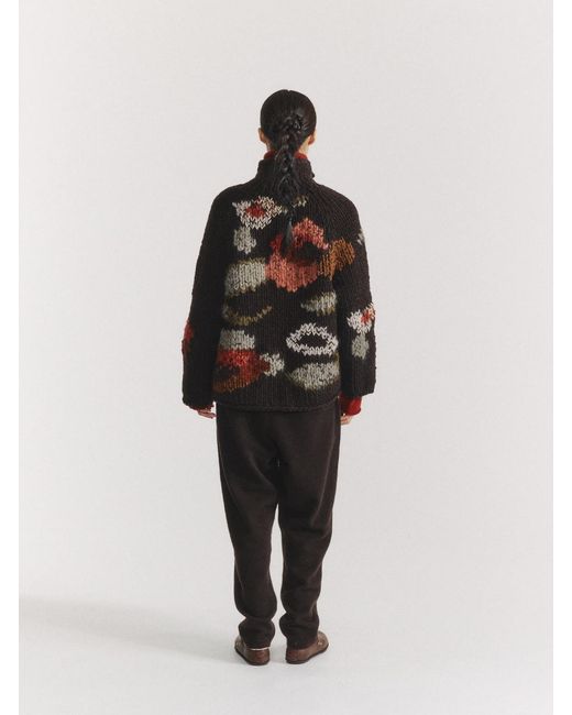 Casey Casey Red Flora Cardigan Sweater