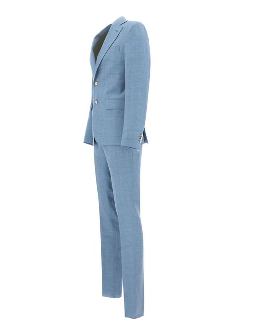 Brian Dales Blue Linen And Wool Two-Piece Suit for men