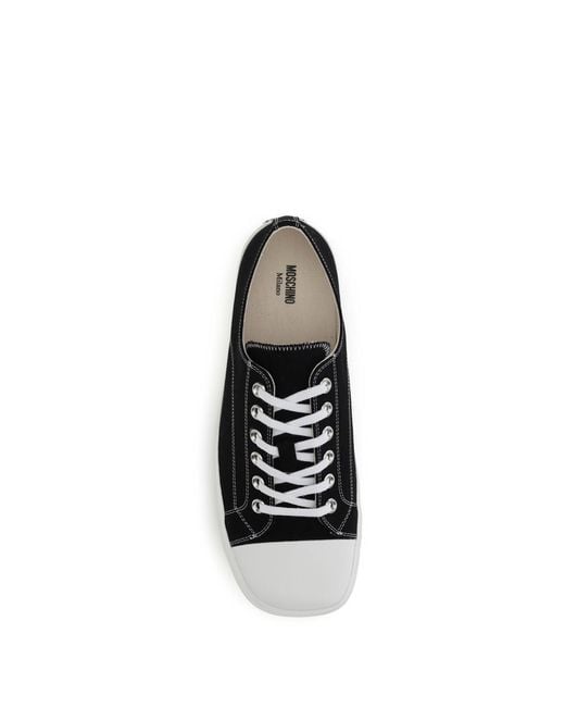 Moschino Canvas Sneakers in White | Lyst Moschino Canvas Sneakers in White | Lyst