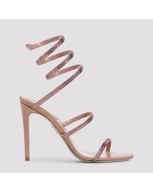 Rene Caovilla Women's Pink Snake Sandals - Main Image