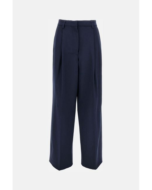 Thelatest Blue Wool Blend Trousers