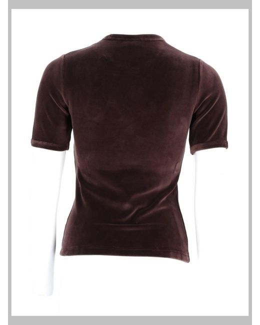 Courreges Brown Fitted Velvet Short-Sleeve T-Shirt