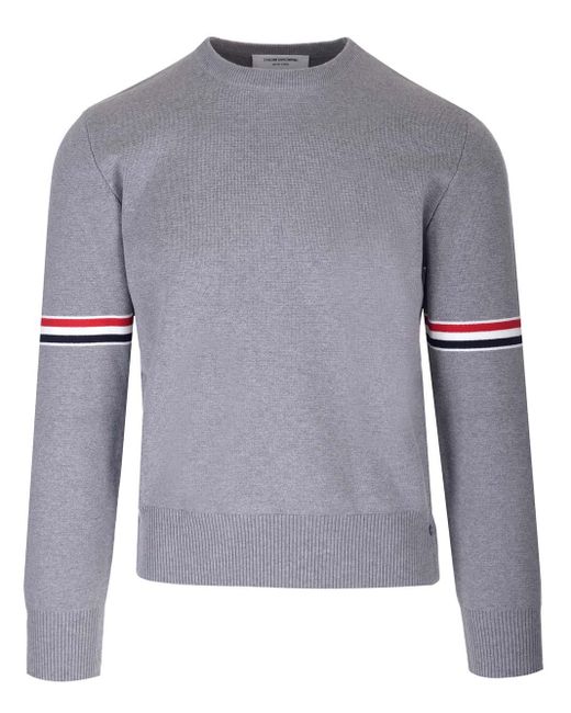 Thom Browne Gray Compact Cotton Knit Sweater for men