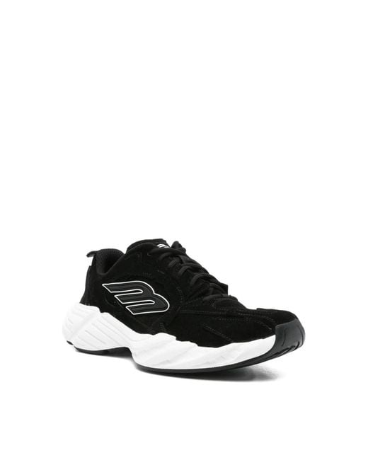 Balenciaga White Monday Suede Logo Sneakers Shoes for men