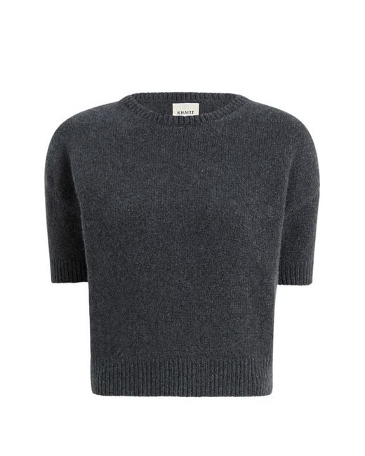 Khaite Gray Cashmere Sweater Golden