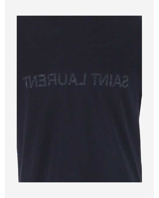 Saint Laurent Blue T-Shirt Cotton T-Shirts for men