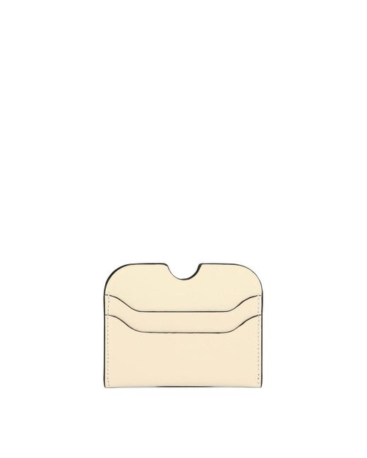 Acne Natural Logo Detailed Open Top Cardholder
