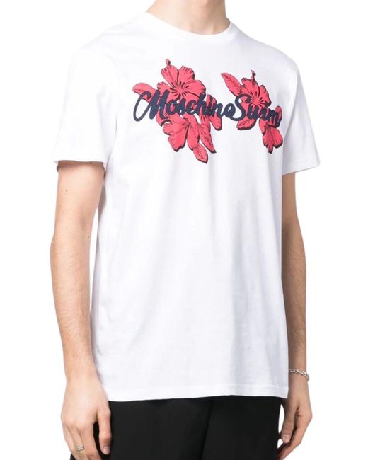Moschino T-shirt Bianca Con Stampa 3a071394150001 in White for Men | Lyst