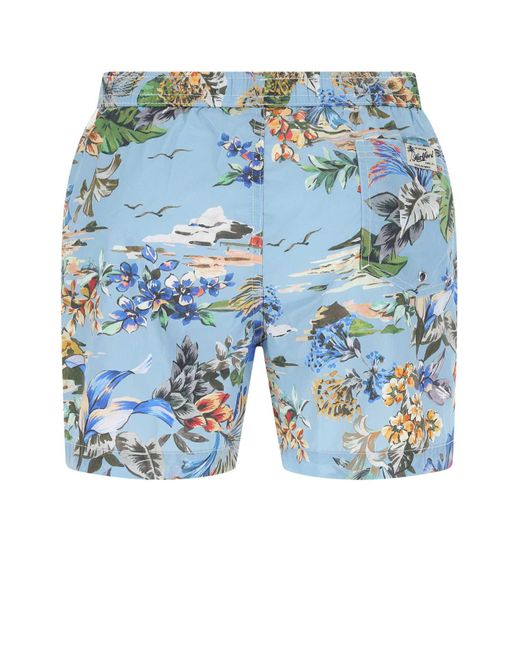 Hartford Blue Printed Polyester Swimming Shorts for men