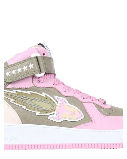 ENTERPRISE JAPAN Pink Rocket Mid Sneakers