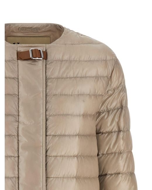 Herno Natural Leather Strap Down Jacket