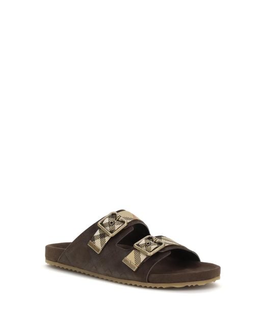 Burberry Multicolor Check Suede Urchin Sandals for men